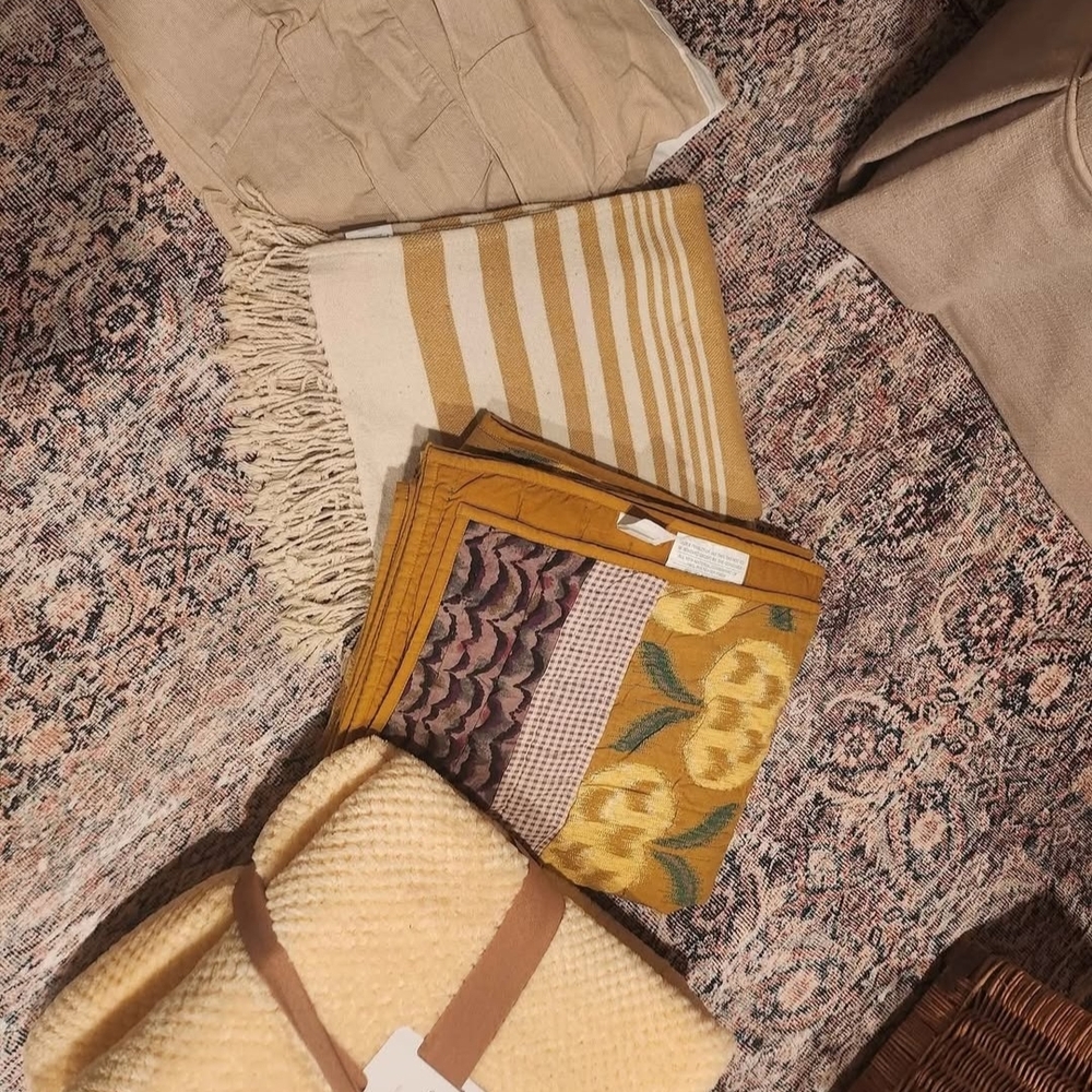 Striped and Floral Patterned Textiles